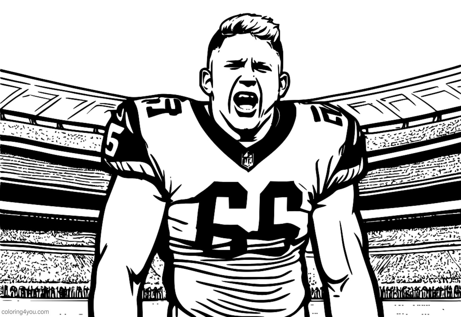 TJ Watt s frustrovaným výrazem a křikem ve hře TJ Watt s frustrovaným výrazem a křikem ve hře