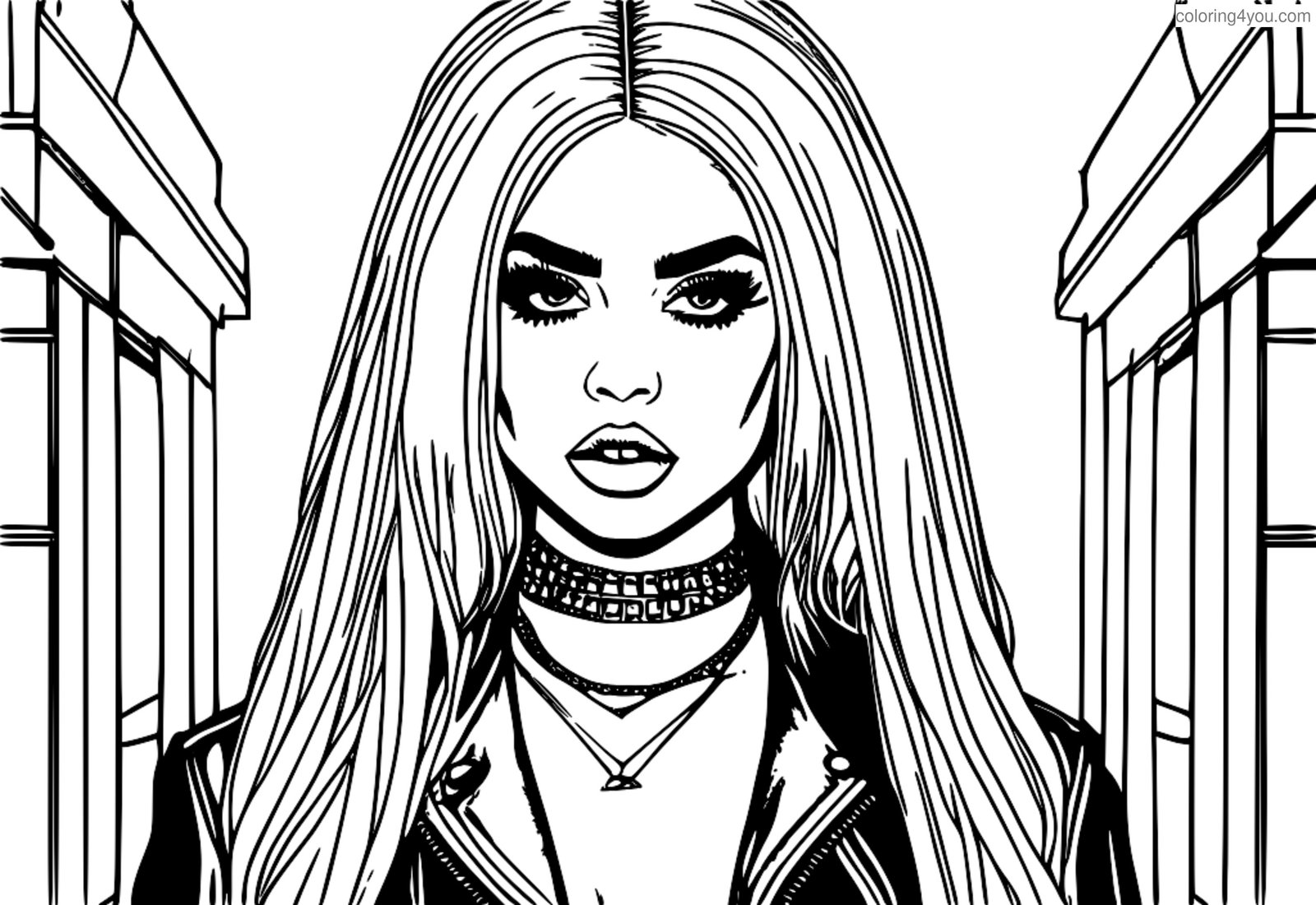 Edgy punk illustration of Ava Max. Edgy punk illustration of Ava Max.
