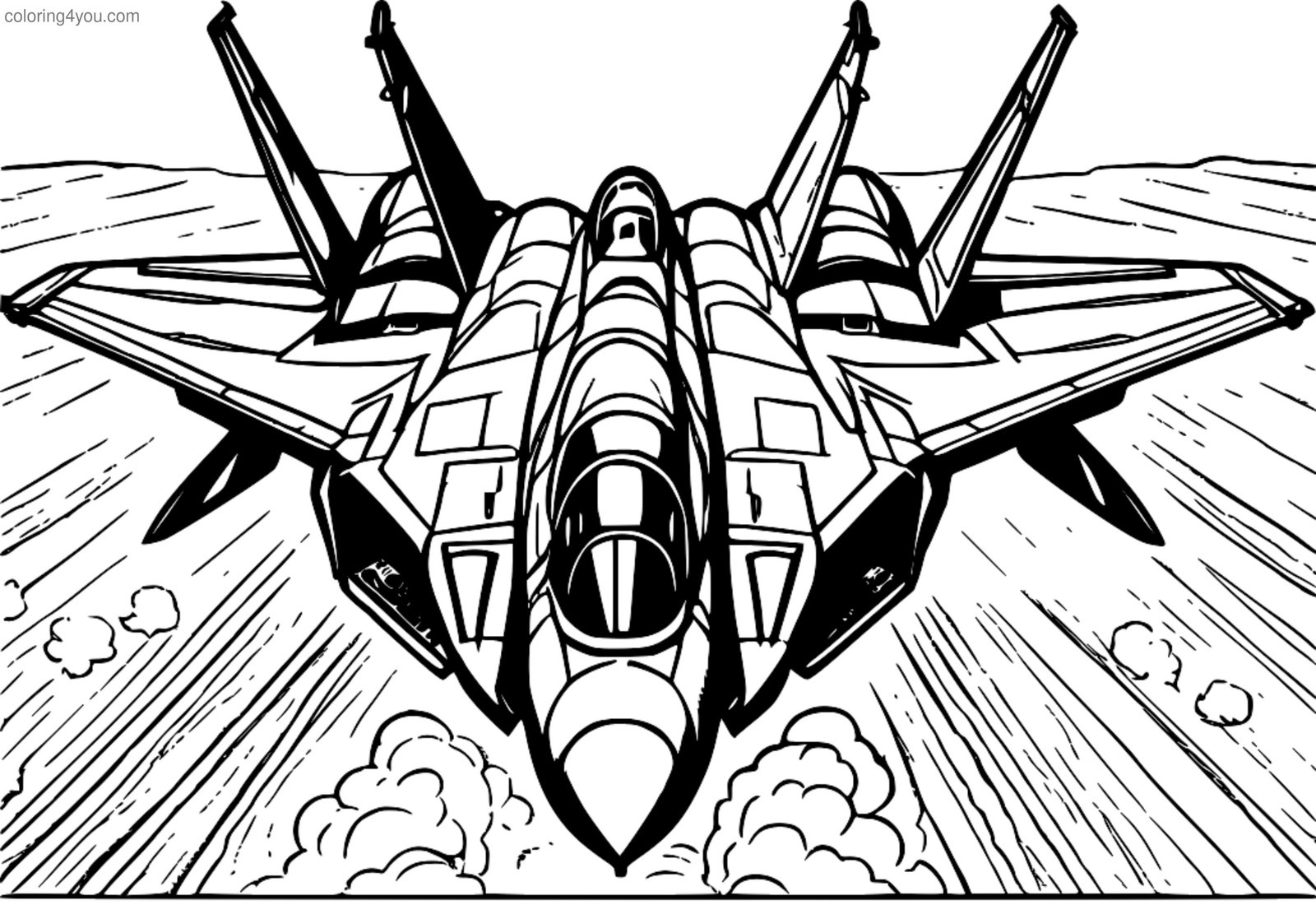 Coloring pages of Su-57 fighter jet, a heavy Russian military aircraft with advanced technology Coloring pages of Su-57 fighter jet, a heavy Russian military aircraft with advanced technology