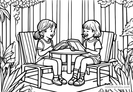 Mia en Zoey kletsen en lachen samen terwijl ze op hun favoriete ontmoetingsplek zitten