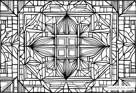 Reka bentuk abstrak yang diilhamkan oleh Teselasi yang menampilkan corak geometri yang rumit dan butiran mozek yang bertenaga.