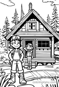 Dibujos de Gravity Falls para colorear de Dipper y Mabel Pines