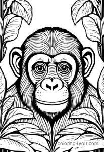 Surprised curious chimpanzee eyes popping out