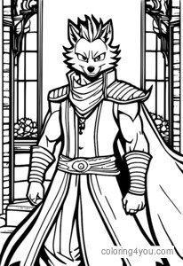 Dibujo para colorear de Gajeel Redfox del anime Fairy Tail con fondo de boda.