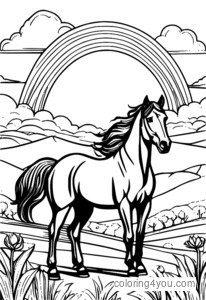 馬とカラフルな空の Uno カード