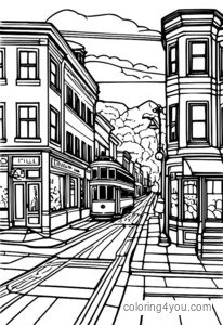 Bedford Falls Main Street krāsojamā lapa