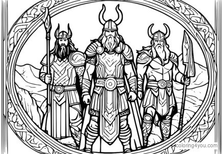 Los dioses nórdicos juntos en Valhalla