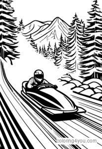 Qorli trekda bobsled poygasining yaqindan surati