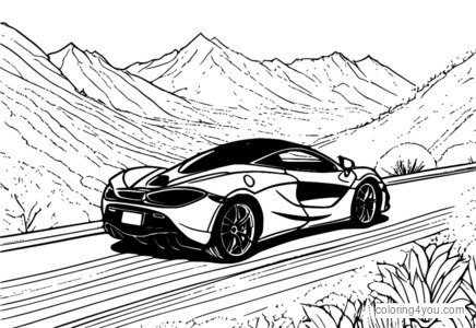 Red McLaren 720S racing mudhun dalan gunung
