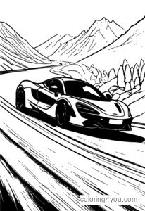 Red McLaren 720S racing mudhun dalan gunung