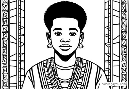 En ung dreng iført en klassisk Kente-klud fra det østlige Ghana.