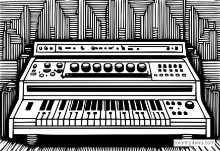 Synthesizer Vintage kanthi pola artistik