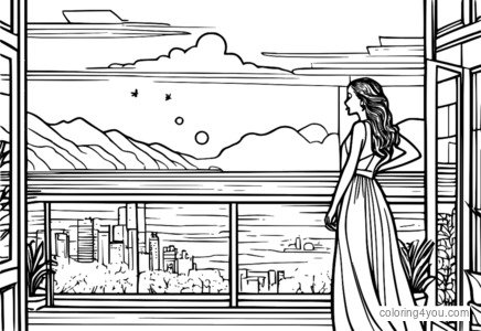 Adembenemende illustratie met jazzdansers die optreden bij zonsondergang