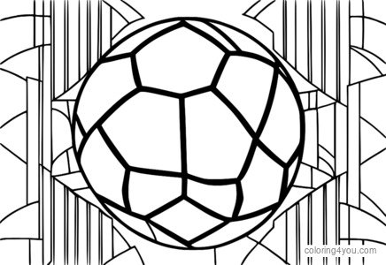 Desen de colorat cu design asimetric al mingii de fotbal