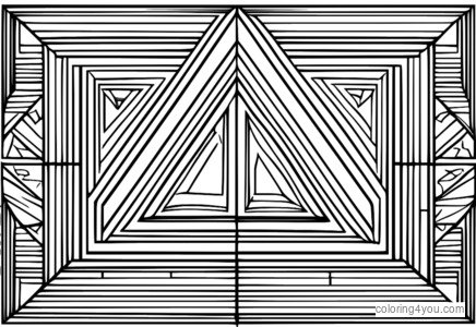 Kreativa målarbok med geometriska mönster och trianglar och fyrkanter