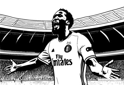 Romelu Lukaku Inter Milan tegninger til fargelegging for barn og voksne