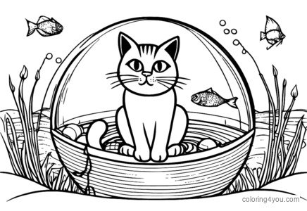Cat noir dreng med plastikbold og fiskenet baggrund