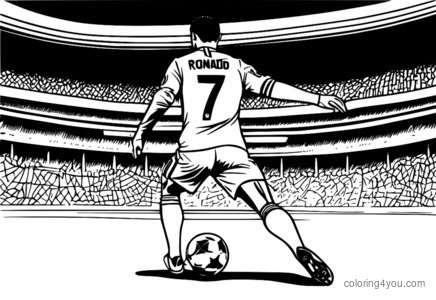 Cristiano Ronaldo strafschop kleurplaat