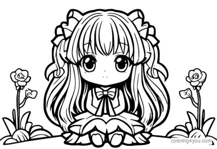 Nyaruko anime rəngləmə səhifələri, sevimli tsundere yad qız