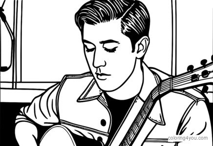 Džeimijs Kuks no Arctic Monkeys uzstājas uz skatuves