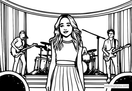 Sabrina Carpenter o'z guruhi bilan sahnada