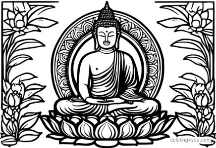 Zdarma omalovánka Buddha diadém