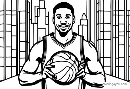 Pemain Toronto Raptors dengan halaman pewarna bola sepak