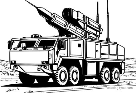 omaľovánka systému protivzdušnej obrany Pantsir-S1